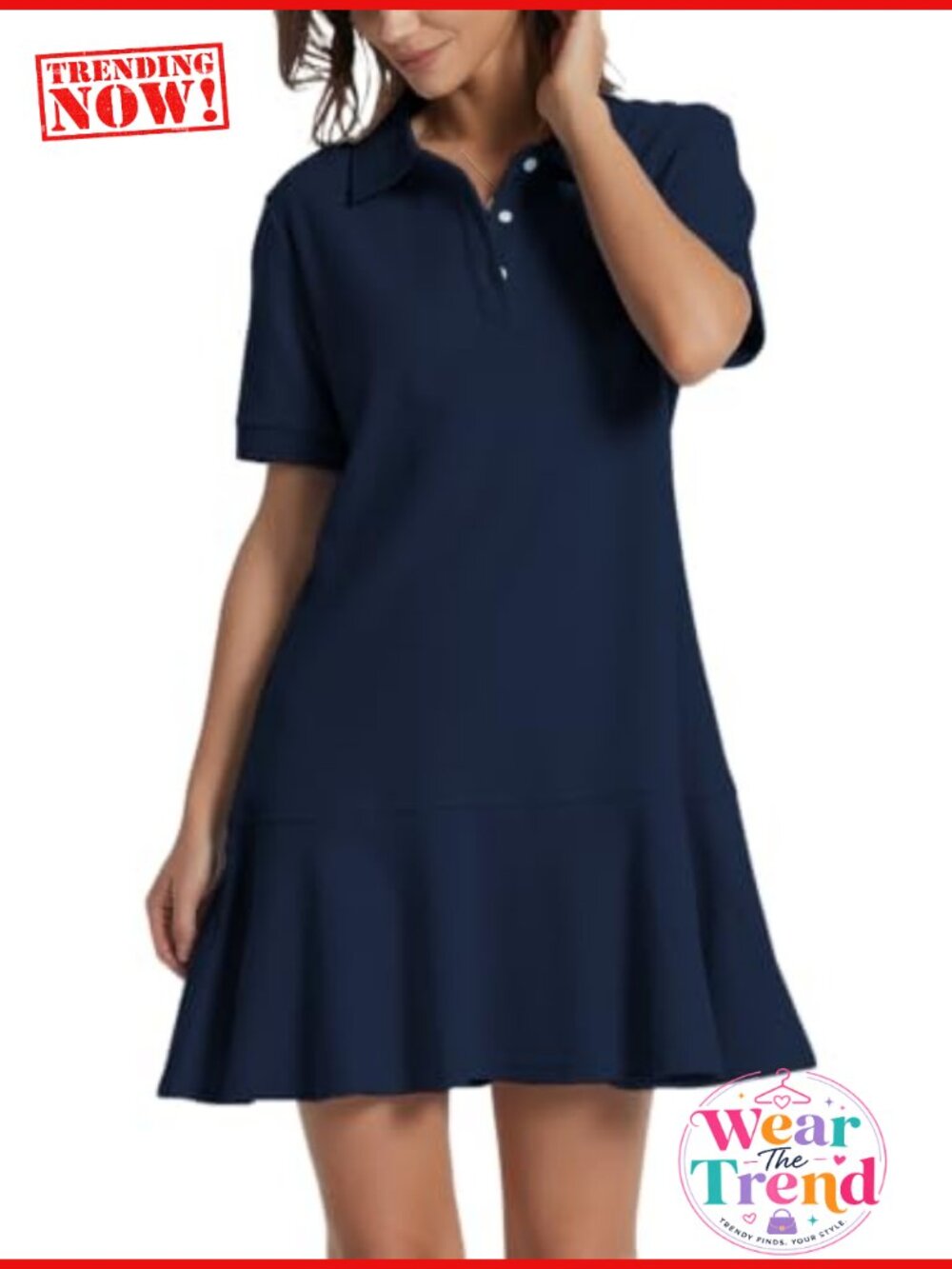 Womens Polo Dress Summer Short Sleeve Ruffle Athletic Mini Dress